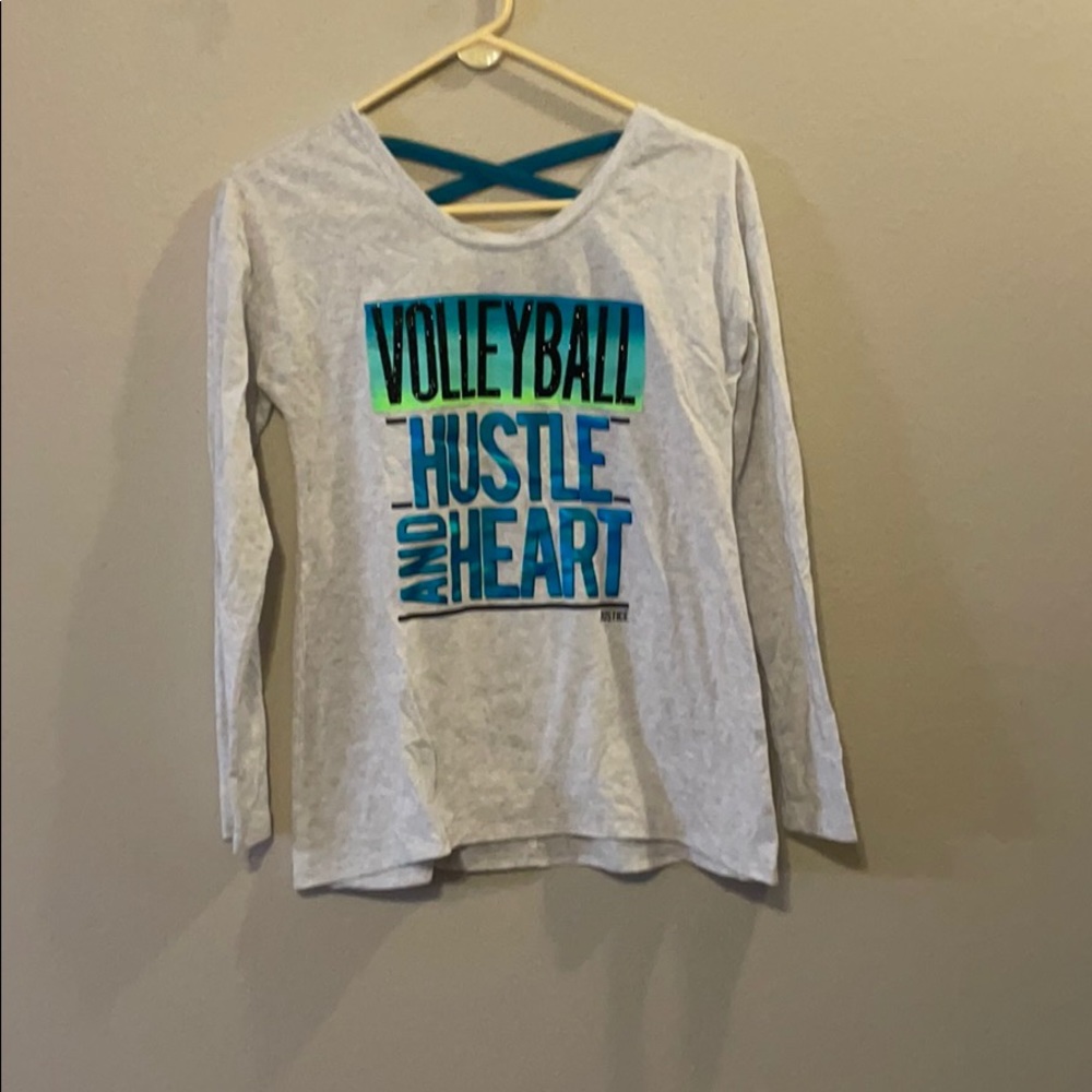 Justice Volleyball Hustle and Heart Shirt NWT